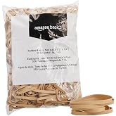 Amazon Basics Rubber Bands, Office Supplies, Size 64 (3-1/2 x 1/4 Inch), 320 Bands/1 lb Pack, 25-Pack, Tan