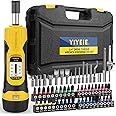 YIYEIE 60Pcs Torque Screwdriver Wrench Set, 10-70 IN.LB, Inch Pound Torque Screwdriver Electrician with S2 Bits, 1/4 Inch Drive, 0.5 In-lbs Adjustable, Small Torque Wrench Tool Kit for Bike, Mounting