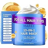 MAREE Deep Conditioning 10-In-1 Hair Mask for All Hair Types – Keratin Hair Treatment with Biotin, Natural Oils & Vitamins for Hair Care, Repair & Hydration – Tratamiento Mascarilla Para Cabello