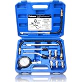 Prokomon 11pcs Professional Engine Compression Tester Kit | 300 PSI Gas Cylinder Pressure Gauge Automotive Tool with M10-M18 Adapters &amp; Extension Hose for Cars, Motorcycles, Trucks