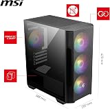MSI MAG FORGE M100R Micro-ATX Mini-ITX Case Black ARGB Front 3x120mm view 3