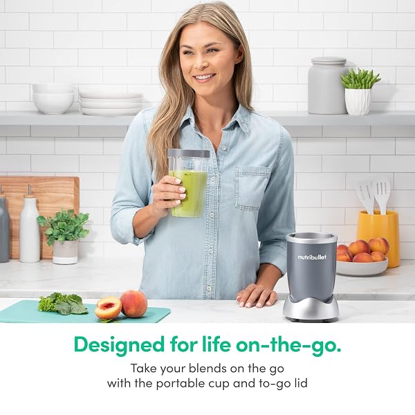 NUTRIBULLET PERSONAL BLENDER, SHAKES, SMOOTHIES, FOOD PREP, AND FROZEN BLENDING, 24 OUNCES, 600 WATT, DARK GRAY, NBR-0601WM