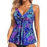 Yonique Women's Flowy Tankini Top - Modest Swim Top with Loose Fit, No Bottom