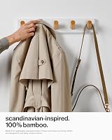 LARHN White Coat Hooks Wall Mounted Rack 5 XL Hooks 42cm All Fixings view 2