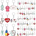 Henoyso 72 Pcs Nurse Gifts for 2025 Cna Week Nursing Keychain Bulk Appreciation Gifts for Women Rn Graduation Party Favors