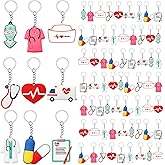 Henoyso 72 Pcs Nurse Gifts for Women Keychains Bulk Nursing Appreciation Gifts for Medical Graduation Party Favors