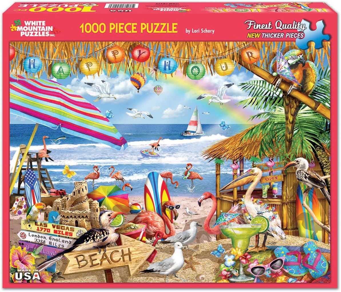 White Mountain Puzzles Jigsaw Puzzle 1000 Pieces 24 x 30inch, Happy