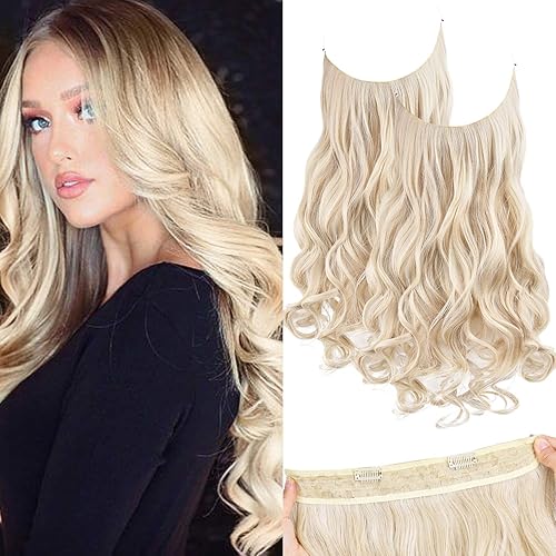 Layered Halo Halo Hair Extensions On Short Hair REECHO Pack Halo - Main Image