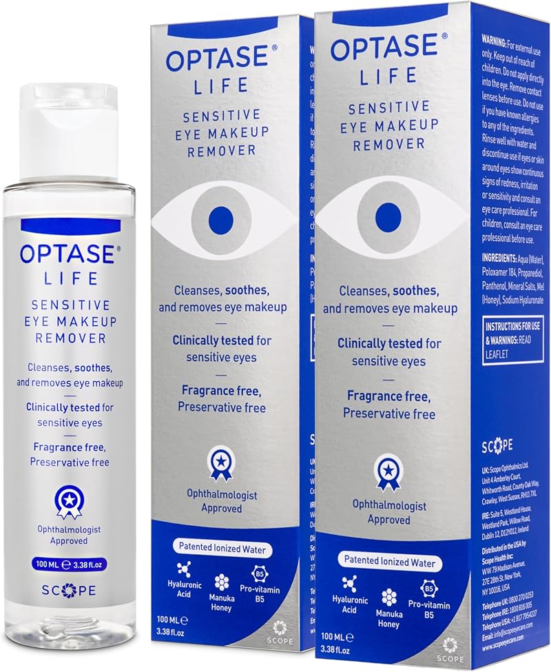 Optase Life Sensitive Eye Makeup Remover - Oil-Free Non-Greasy 2 Pack