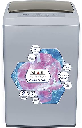 Mitashi 5.8 kg Fully Automatic Top Loading Washing Machine (MiFAWM58v20, Grey)