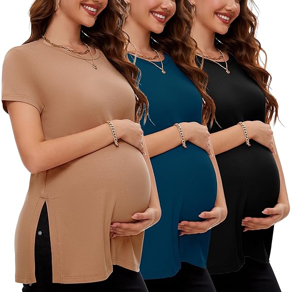 GLAMIX Women's Maternity Cargo Pants With Four Pockets Over The Belly Scrub Pants Pregnancy Clothes(Black, S) At Women's Clothing Store