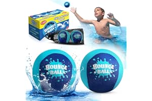 Bambilo Water Skipping Ball | 2-Pack Bounce Balls | Water Bouncing Beach Balls & Grip Ball | Pool Toys for Kids Age 5-8-12 | Great Summer Water Toy for Beach Swimming Pool River Lake
