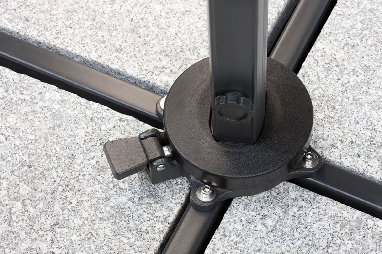 Schneider Sonnenschirm Rhodos, anthrazit, 300 x 300 cm quadratisch, 782-15, Gestell Alu/Stahl, Bespannung Polyester, 24 kg, Anthrazit 4