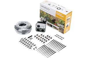 Raindrip R560DP Drip Watering System, Automatic Drip Irrigation System with Timer for Containers and Hanging Baskets, Waters up to 20 Plants, Includes 20 Drippers, Black