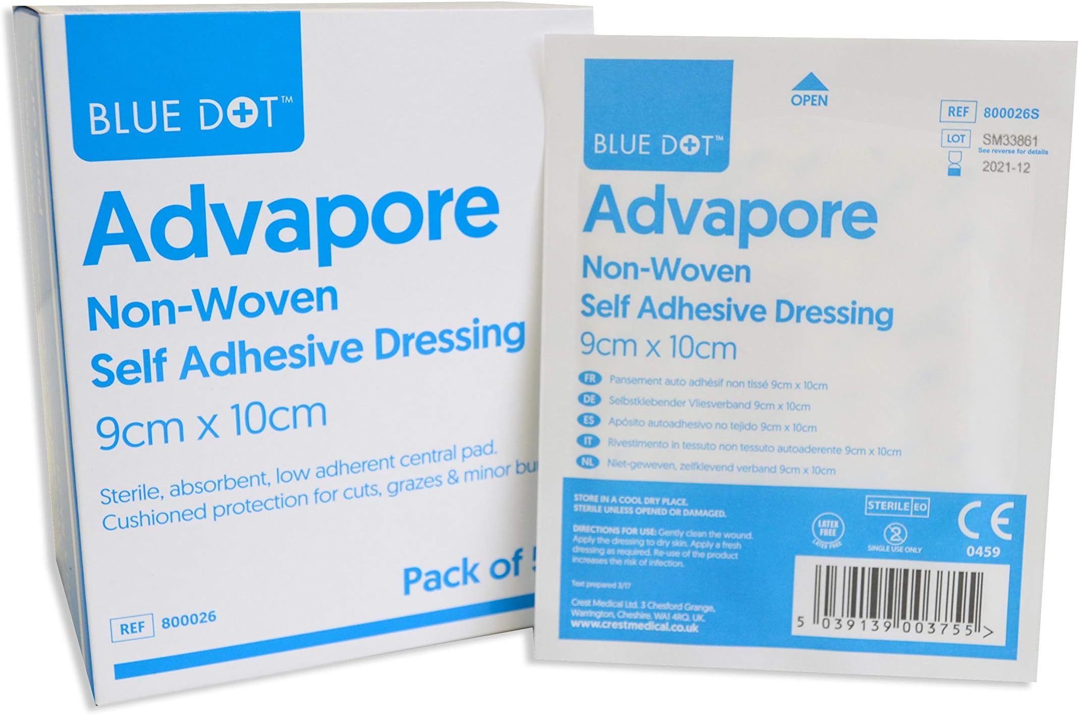 Advapore Non-Woven Self Adhesive Wound Dressing 10cm x 25cm (50)