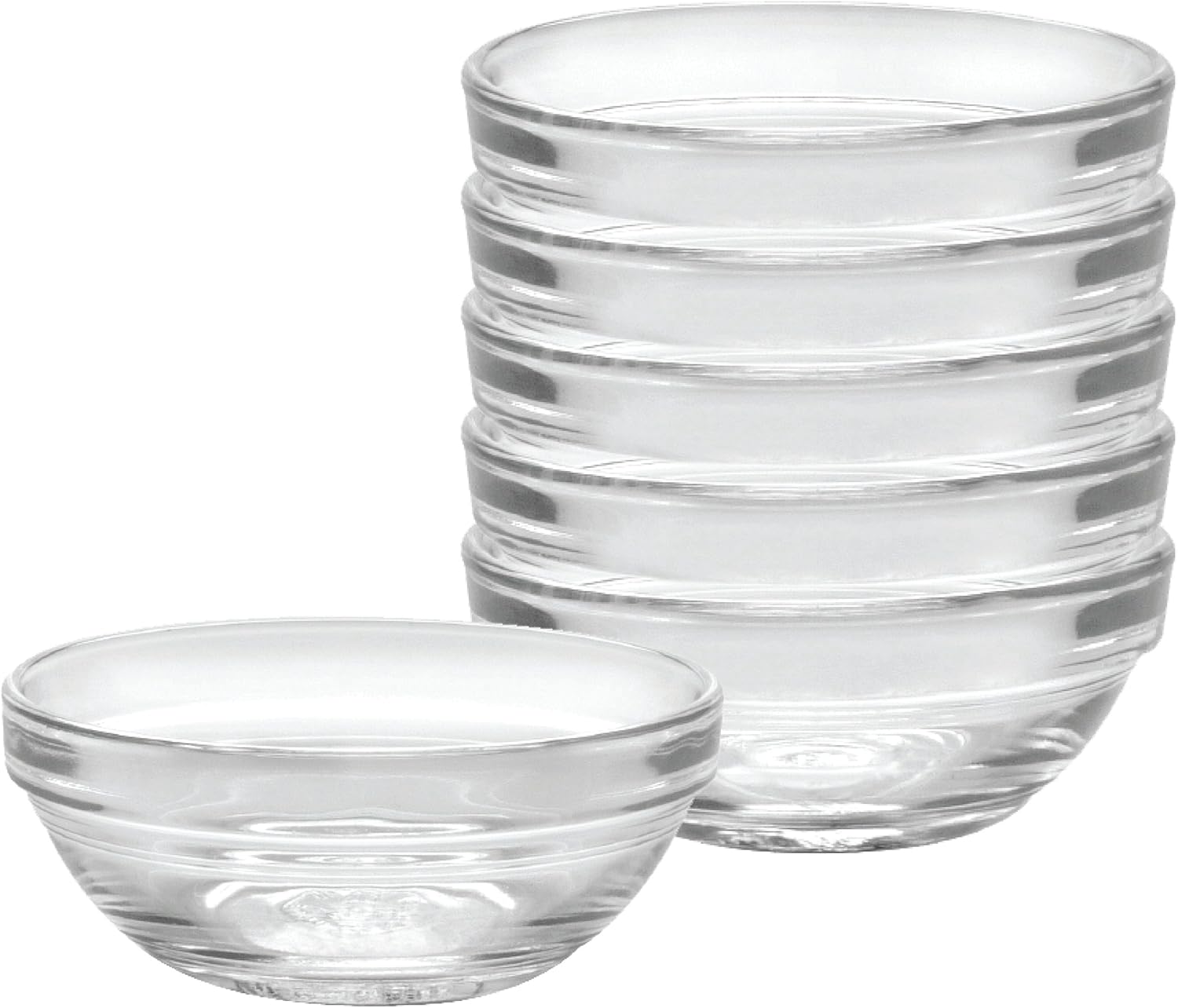 Duralex Made In France Lys Stackable Clear Bowl, 3.5-Inch, Set of 6: Kitchen & Dining