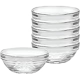 Duralex Made In France Lys Stackable Clear Bowl, 3.5-Inch, Set of 6