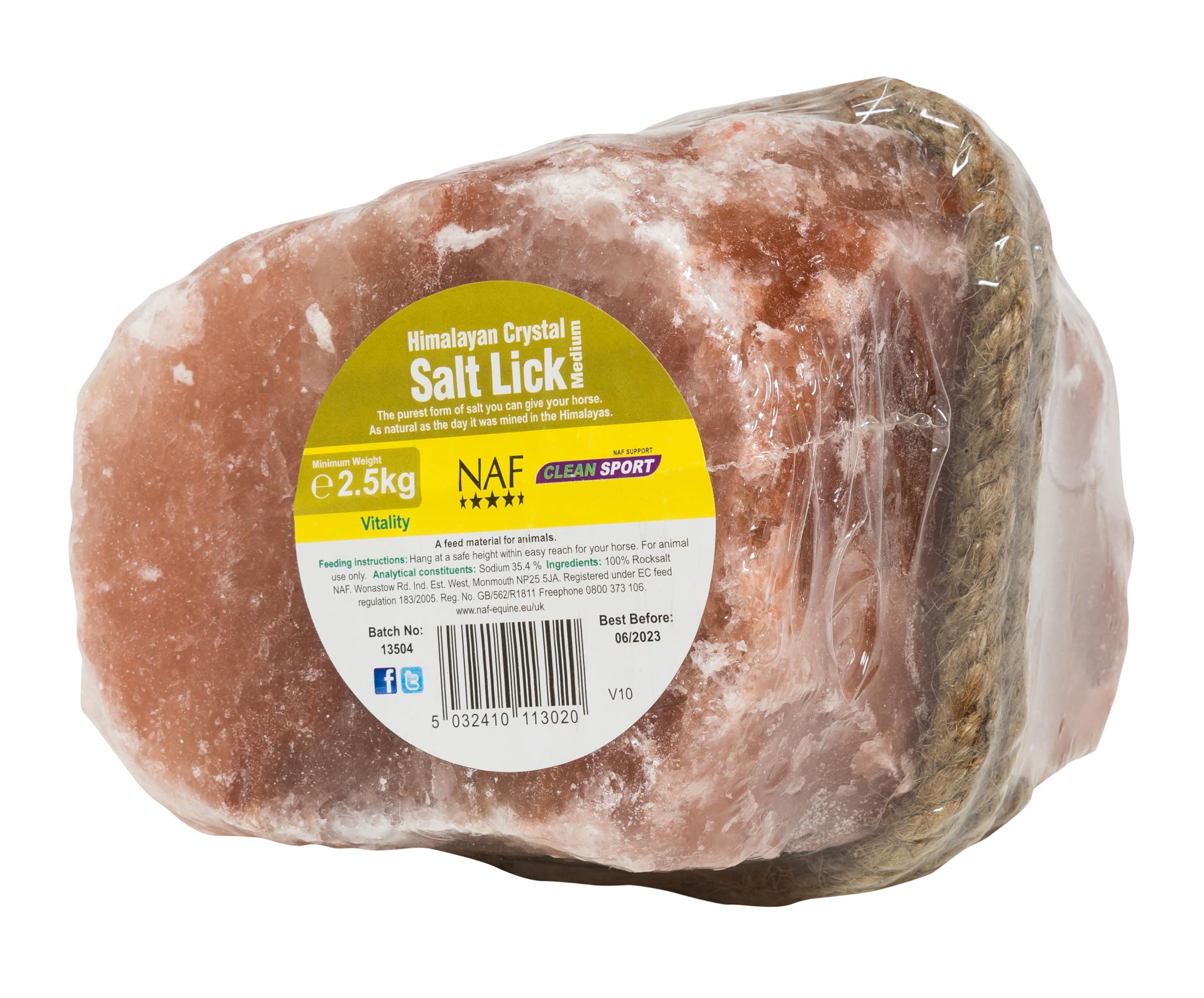 NAF Himalayan Salt Lick Medium – 100% Natural Rock Salt for Horses – Rich in Trace Minerals – Supports Hydration, Electrolyte Balance & Overall Health