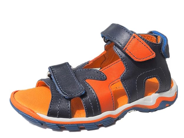 Ennellemoo®-Kinder-Jungen-Sandalen- Echt Leder-Schuhe-Klettverschluss-Volllederschuhe, Weiche, biegsame Sohle!Barefoot Feelin