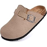 Torotto Kids Suede Clogs Cork Footbed Toddler Slippers with Arch Support & Adjustable Straps for Boys Girls Indoor & Outdoor