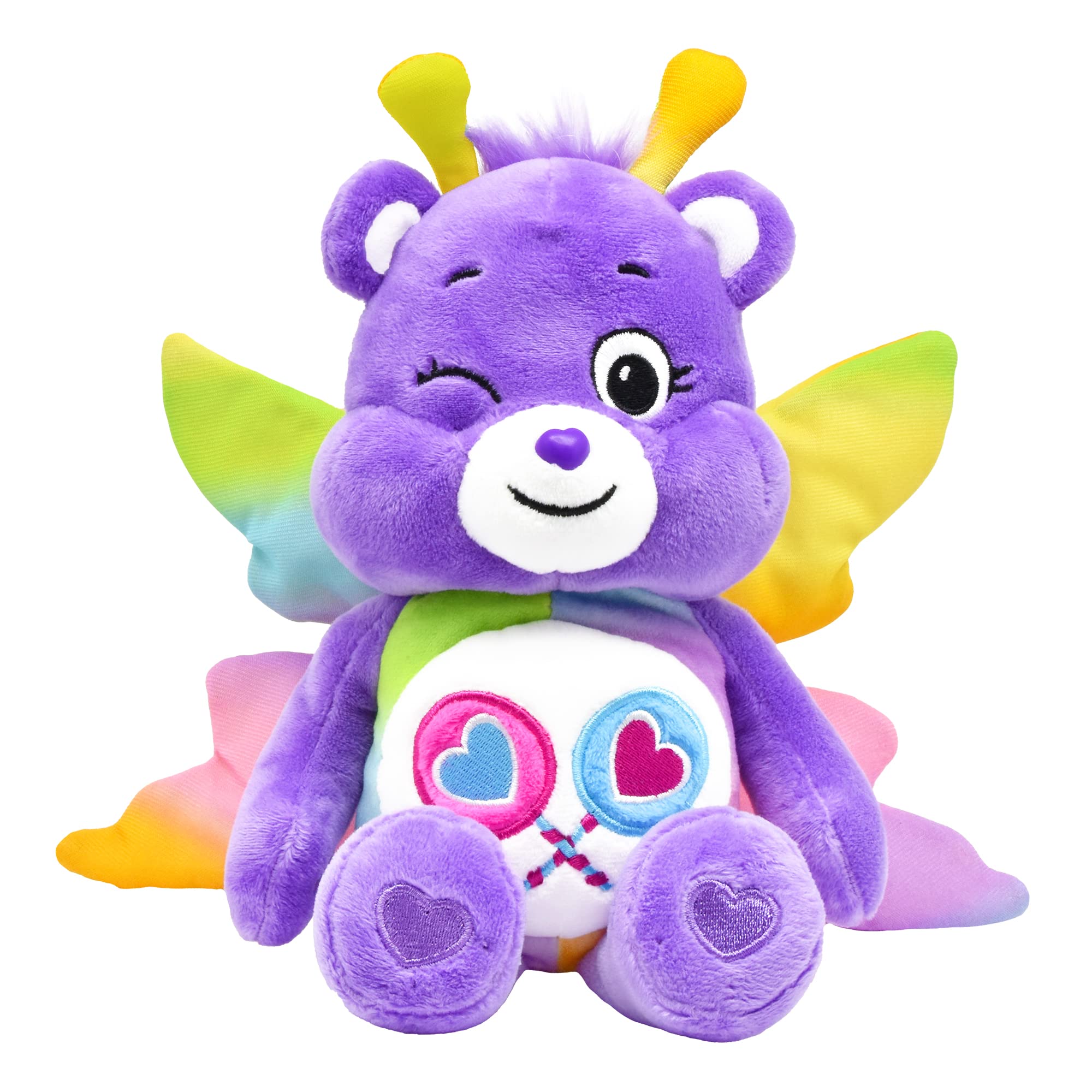 Care Bears - Basic Fun Spring Share Bear Plush Soft Toy in Butterfly Costume, 22cm Cuddly Stuffed Animal Gift for Kids, Collectors, Birthday & Holiday Present, 9"