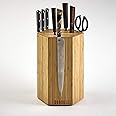360KB MAX ™ - magnetic rotating knife block - w/top slots, capaciy for 20+ knives - largest in the 360 Knife Block ® family. (Honey Bamboo)