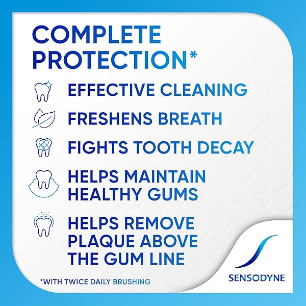 SENSODYNE COMPLETE PROTECTION SENSITIVE TOOTHPASTE FOR GINGIVITIS, SENSITIVE TEETH TREATMENT, EXTRA FRESH – 3.4 OUNCES (PACK OF 2)