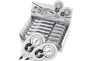 Vobou Correction Tape Dispenser, Easy To Use Applicator for Instant Corrections, For school, Office (White, 12pack, 6M/256, Tape Width 0.2in)