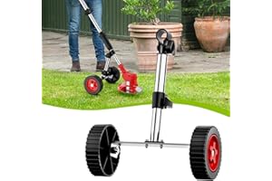 LEMOLIFYS Adjustable Height Weed Wacker Wheel Attachment, Upgrade Design Walk Behind String Trimmer PushWeed Eater Auxiliary Wheels for Most Mowers Shaft Tubes of 25mm/26mm and 28mm
