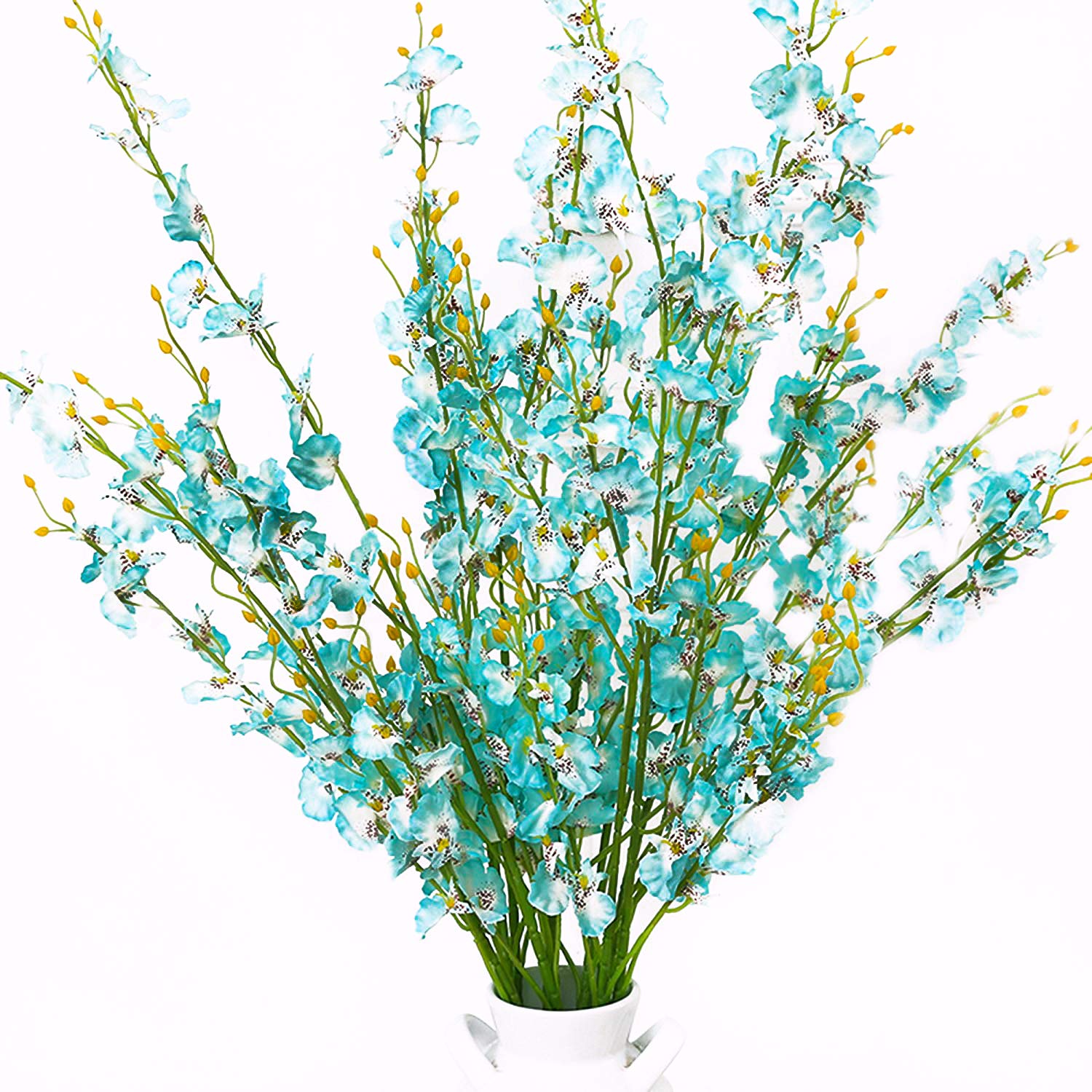 Misswarm 10 Pieces 37 7 Long Of Orchid Dancing Lady Butterfly Artificial Flower Artificial Flowers Fake Flower For Wedding Home Office Party Hotel Restaurant Patio Or Yard Decoration Blue Silk Flower Arrangements