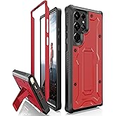 CaseBorne V [Ultimate Protection Tech] Designed for Galaxy S22 Ultra 5G Case (2022, Formerly ArmadilloTek), Full-Body Multi-Layer Rugged Kickstand Case Screenless- Red