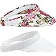 2 Pack Sun Visor Hats Women Men Clip On Wide Brim Visors Hat Outdoor Sports Golf Beach Travel Tennis Caps