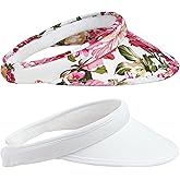 2 Pack Sun Visor Hats Women Men Clip On Wide Brim Visors Hat Outdoor Sports Golf Beach Travel Tennis Caps