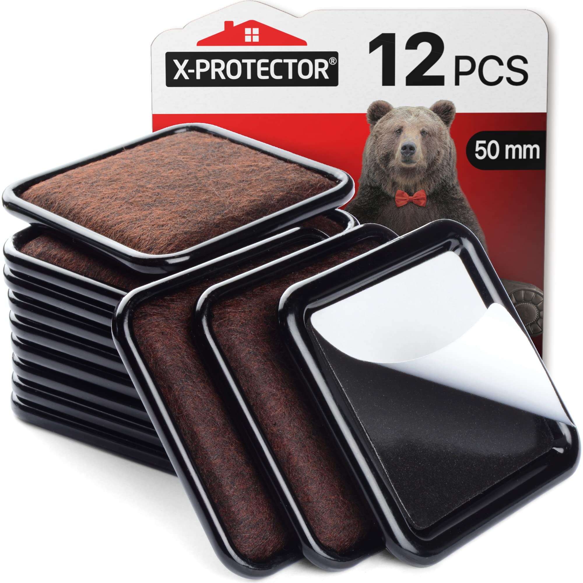 Photo 1 of Furniture Sliders for Hardwood Floors X-Protector 12 PCS - 2” Furniture Floor Protectors – Premium Furniture Casters – Carpeted Pads – Moving Furniture Pads Sliders!
