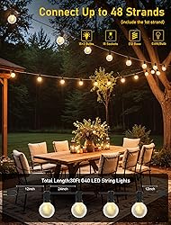 30FT LED Outdoor String Lights, G40 Globe Patio
