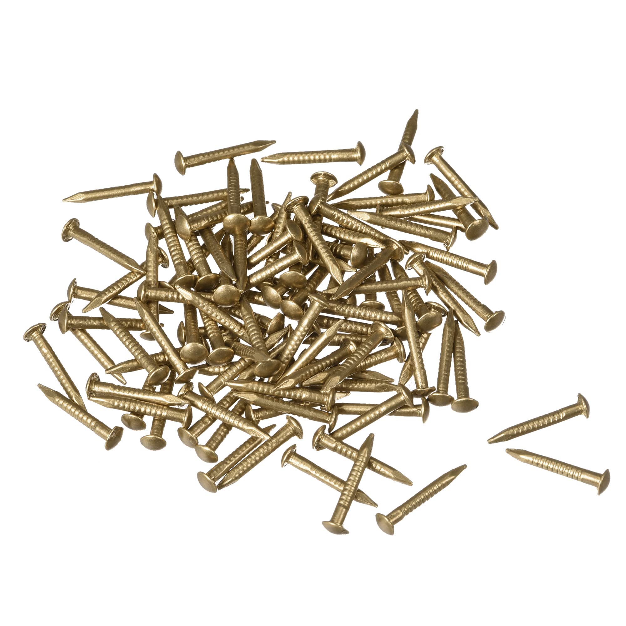 sourcing map Small Tiny Brass Nails 1.2x10mm for DIY Decorative Pictures Wooden Boxes Household Accessories 100pcs