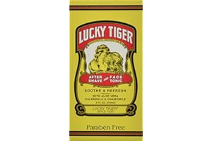 Lucky Tiger After Shave and Face Tonic | Soothes, Refreshes & Hydrates Men’s Skin with Aloe Vera, Calendula & Chamomile | Classic Barbershop Formula | Paraben & Alcohol Free – 8 fl oz
