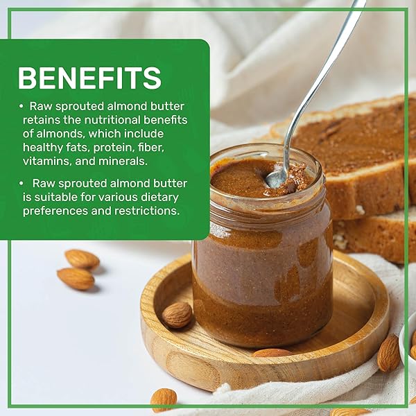 JIVA ORGANICS RAW SPROUTED ORGANIC ALMOND BUTTER 8-OUNCE JAR