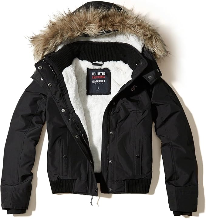 Hollister Damen AllWeather Bomber Jacket Jacke Coat, Größe Small