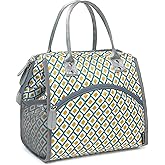 FlowFly Insulated Lunch Bag for Women, Men, Large and Reusable, Handle, Work and Travel Tote and Meal Prep Organizer, Square