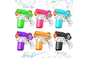 LEKIMOS Water Guns for Kids Adults, 6 Pack Squirt Guns Soaker Blaster 220CC Capacity Long Range Super Water Gun Pistols for Boys Girls Toddlers Swimming Pool Water Toys (6)