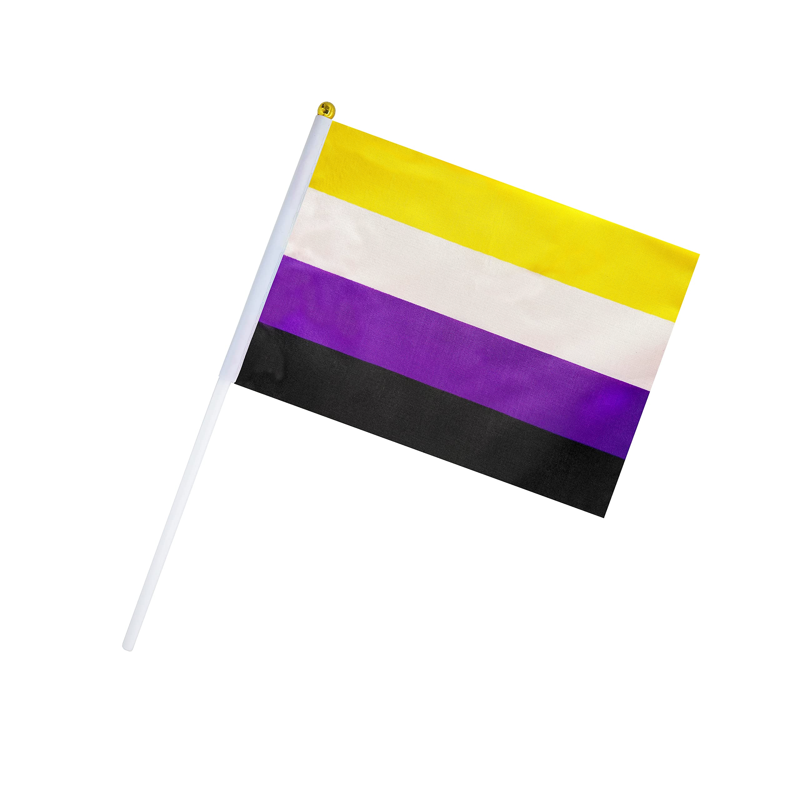 Kind Girl 50 Pack Nonbinary Rainbow Pride Flag Small Mini Flag Hand Held Flag Stick Flag USA American Rainbow Flag,Non-Binary Party Decorations Supplies for Parades,Rainbow Festival