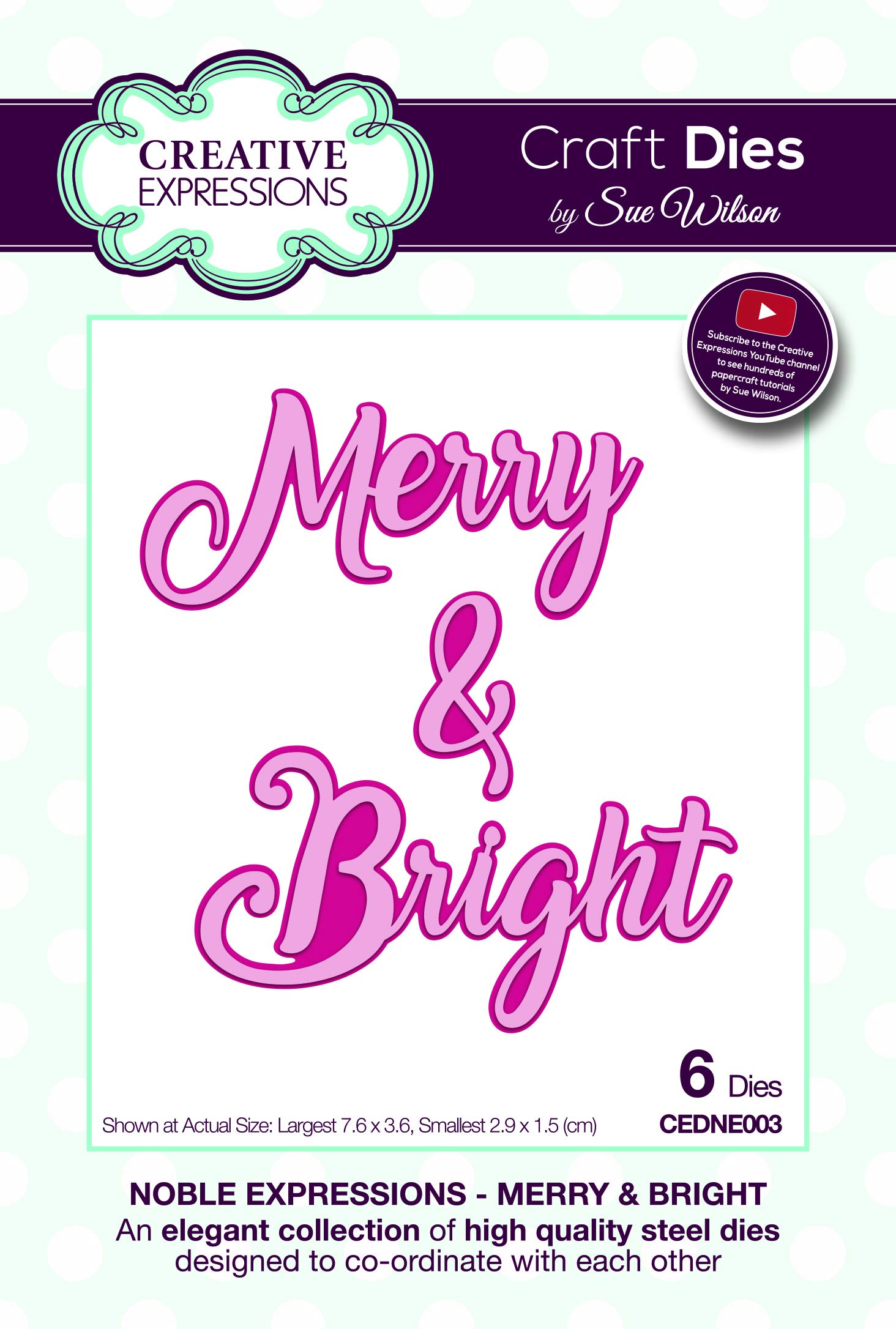 Sue Wilson Noble Expressions Merry & Bright Craft Die