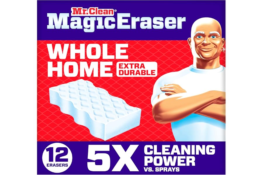 Mr. Clean Magic Eraser Sponge, All Purpose Cleaner, Cleaning Scrubber, Wall, Sneaker, Kitchen, Bathroom, Shower Cleaning Supp