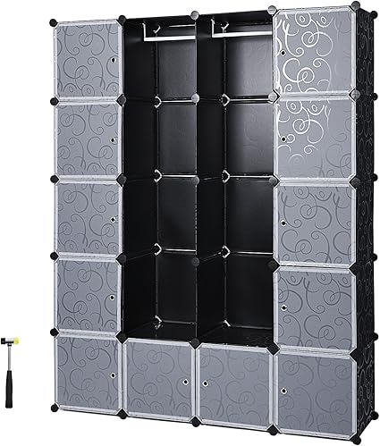 SONGMICS Armario de Almacenaje de Ropa, Estantería por Módulos