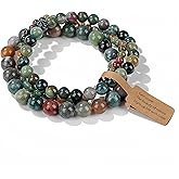 CINSKYING 3Pcs Healing Crystal Turquoise Bracelets for Women Men 8mm 6mm 4mm Natural Stone Beaded Stretch Bracelet Jewelry Gifts for Women Girl