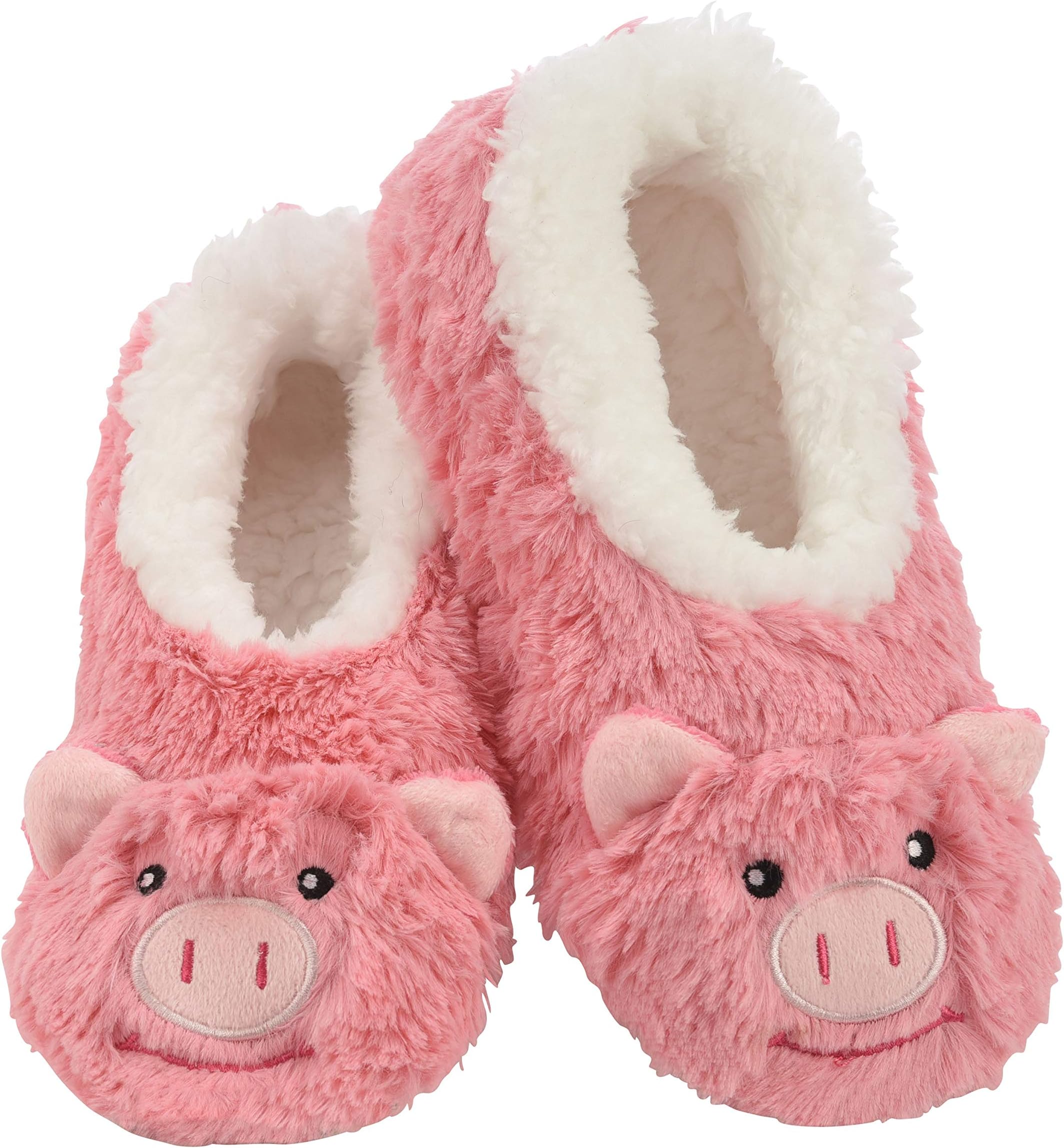 Snoozies Womens Slippers Furry Foot Pals - Animal Slippers for Women - Pig