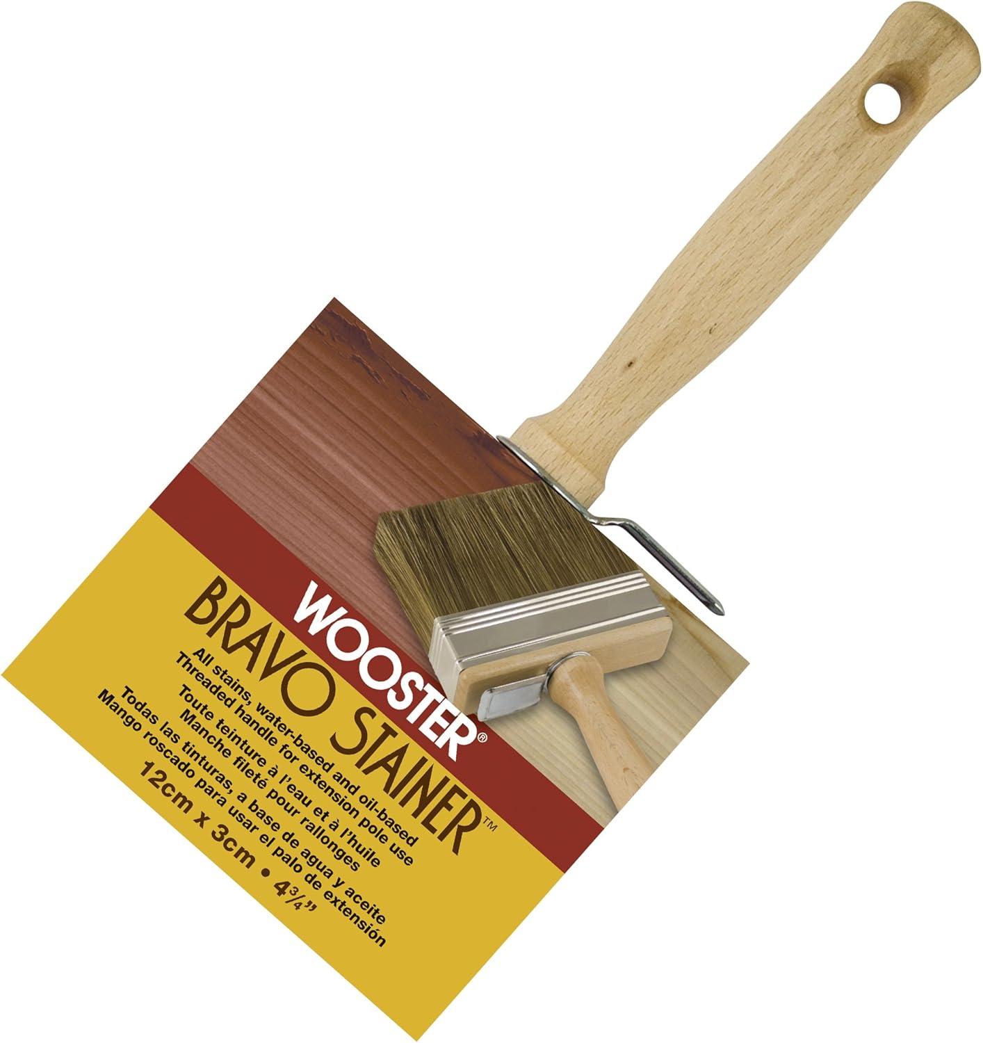 Wooster Brush F5119-4 3/4 Bravo Stainer Bristle/Polyester Stain Brush, 4-3/4 Inch