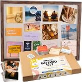 Vision Board Kit with Cork Board, 235+ Images. Manifest Your Dream Life Now | 15x11" Linen Cork Board, 160+ Themed Cards, 75 Fillable Cards, 50 Reusable Pins, All-in-One Kit, Wall-Ready, Great Gift