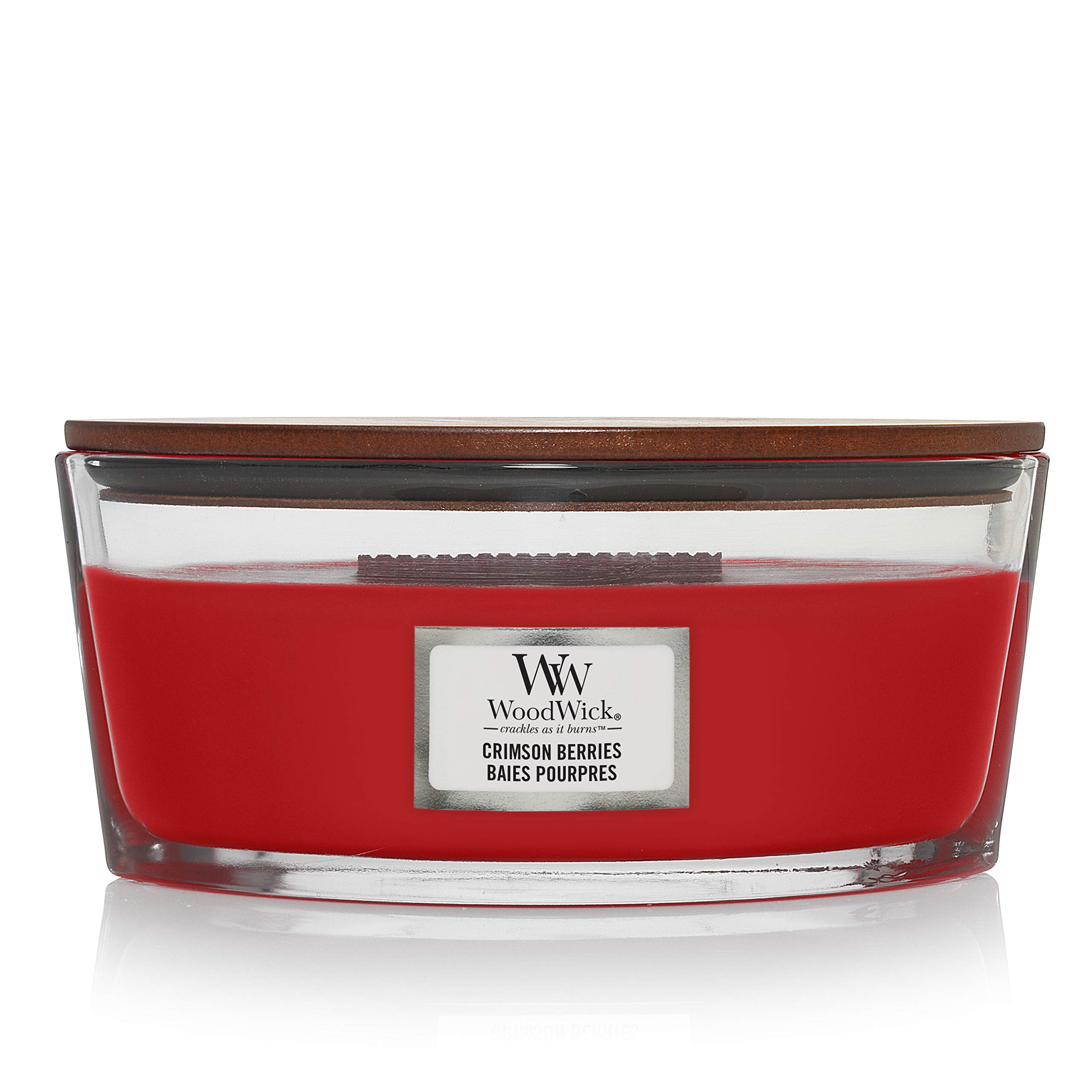 WoodWick Ellipse Scented Candle | Crimson Berries | with Crackling Wick | Burn Time: Up to 50 Hours